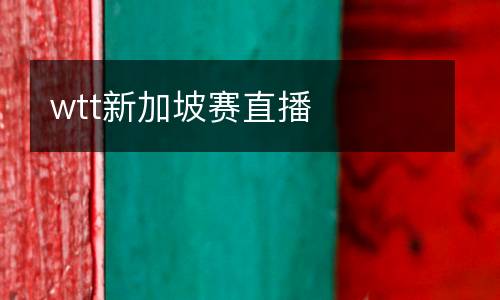 wtt新加坡賽直播