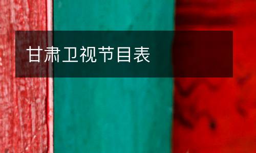 甘肅衛(wèi)視節(jié)目表